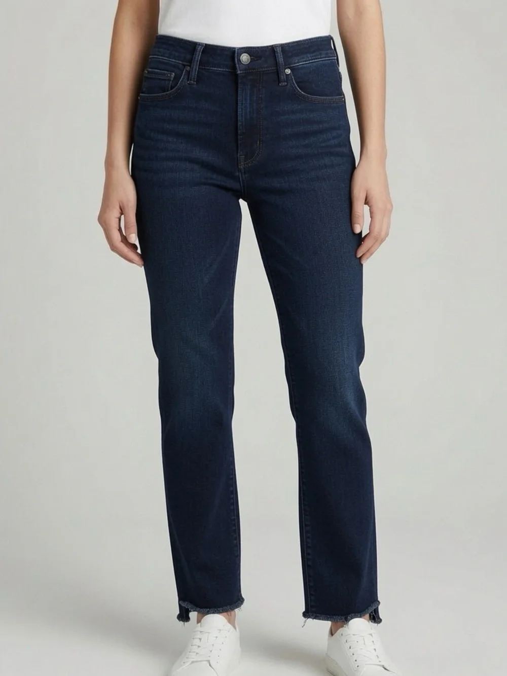 MOTHER The Insider Cropped Step Fray Jeans Size 28 Dark Wash High Waist Raw Hem